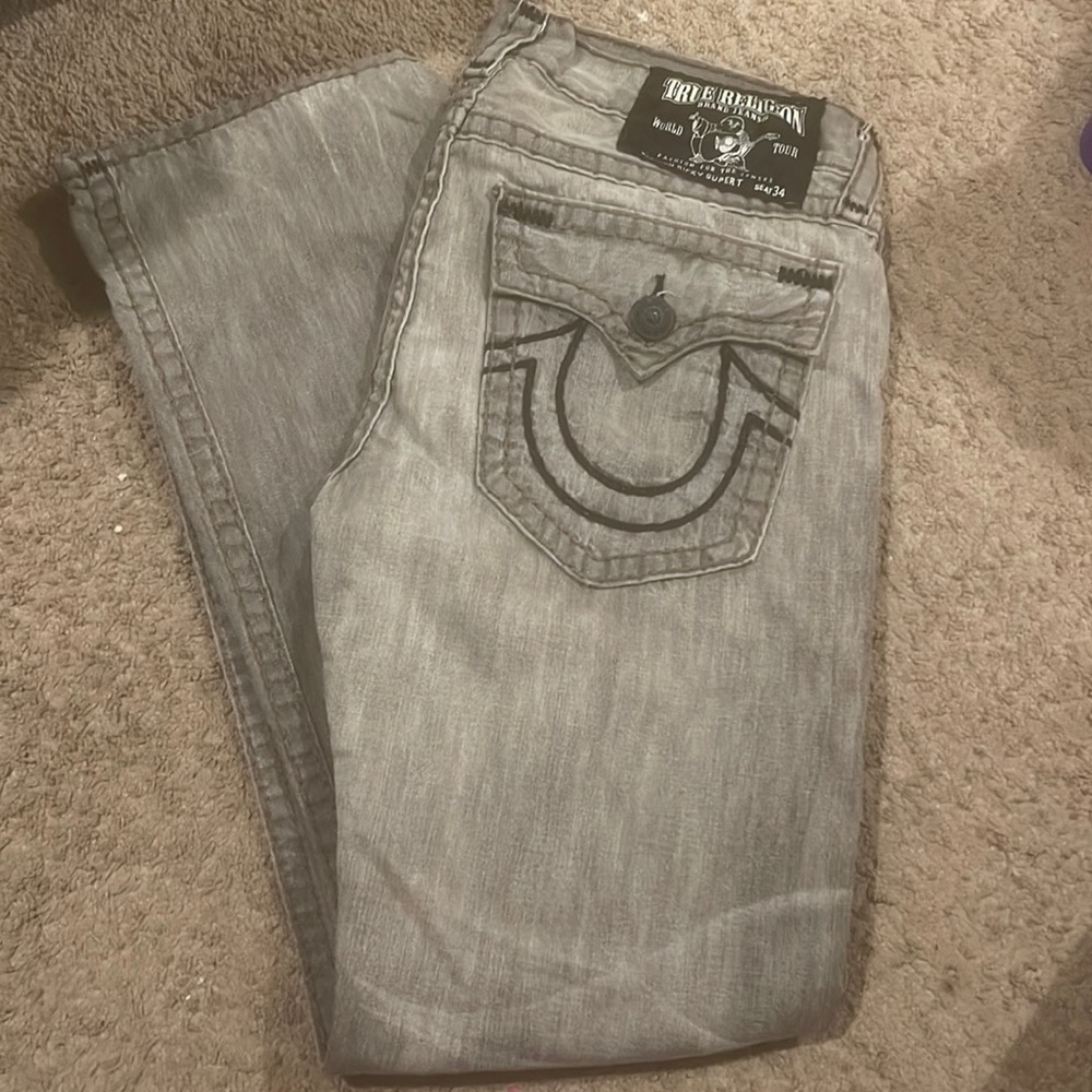 Mens True Religion Straight Leg Jeans